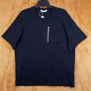 HELMUT LANG Shirt Mens Medium Black Crew Utility Pocket Tee T-Shirt $225